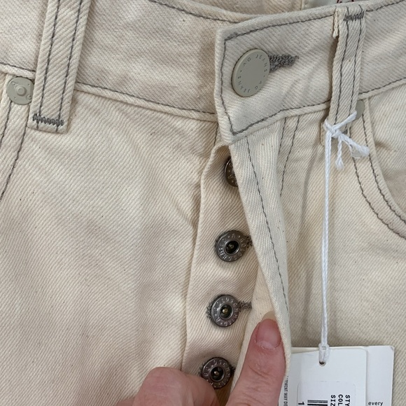 Ag Adriano Goldschmied Kerah high rise long shorts denim tan cotton women new 25 - Picture 2 of 6